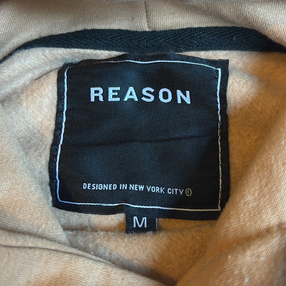 Reason Men's Khaki Fearless Tape Trip Graphic Print Tiger Hoodie Size medium - Picture 2 of 11